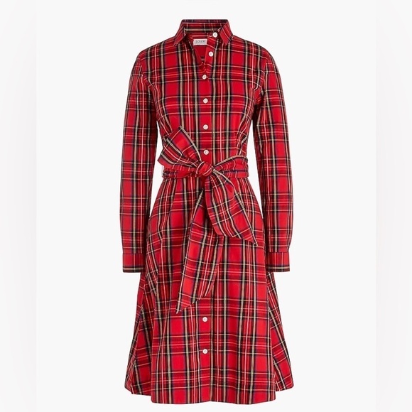 J. Crew Factory Dresses & Skirts - NWT - J. Crew Factory Tartan Tie-Waist Shirt Dress - Size 00
